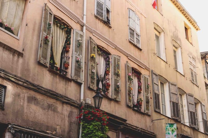 street buildings in Grasse, France